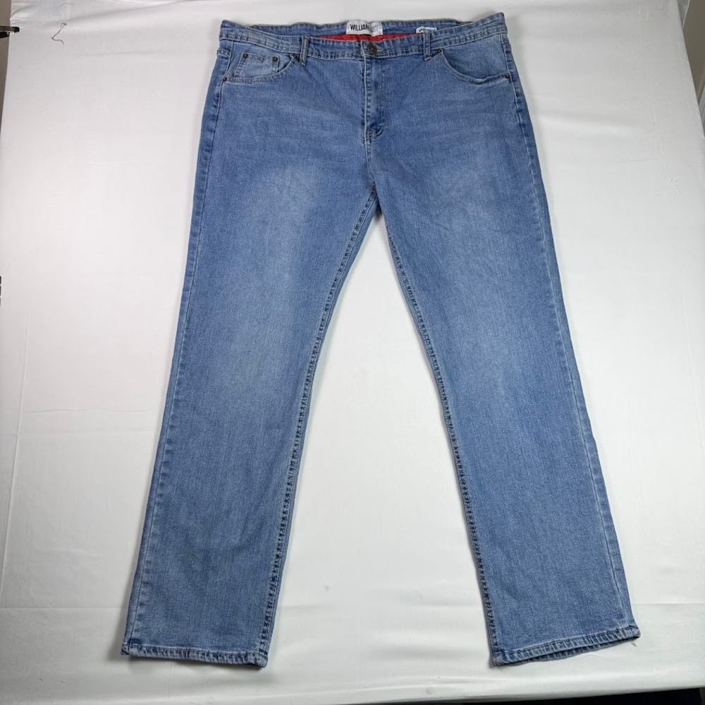 William Rast Manhattan Slim Light Wash Blue Stretch Denim Jeans Mens 40x32